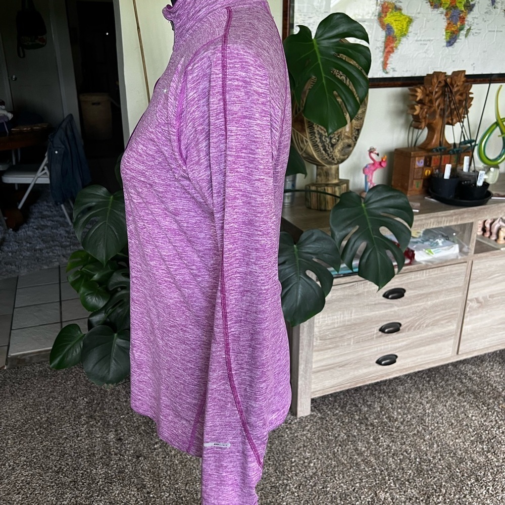 Nike Women's Heathered Purple Long Sleeve Top - Picture 3 of 10